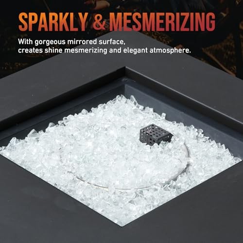 High Luster 10-Pound Regular Fire Glass for Fire Pit Fireplace 1/4" Platinum
