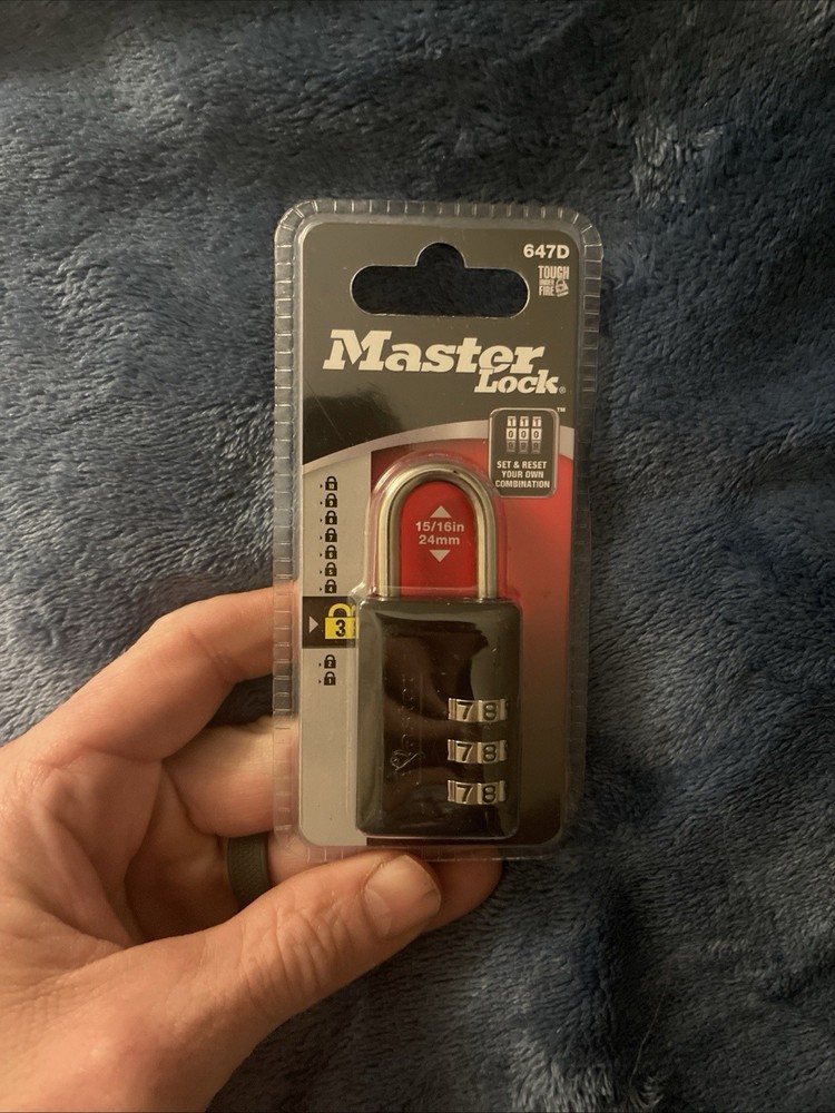Master Lock Combination Luggage Padlock Resettable Combination 647D