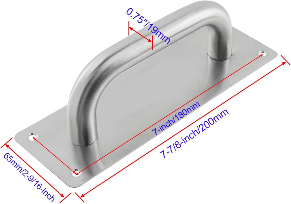 Door Pull Handle with Plate Stainess Steel Heavy Duty Barn Door Handle Push Pull