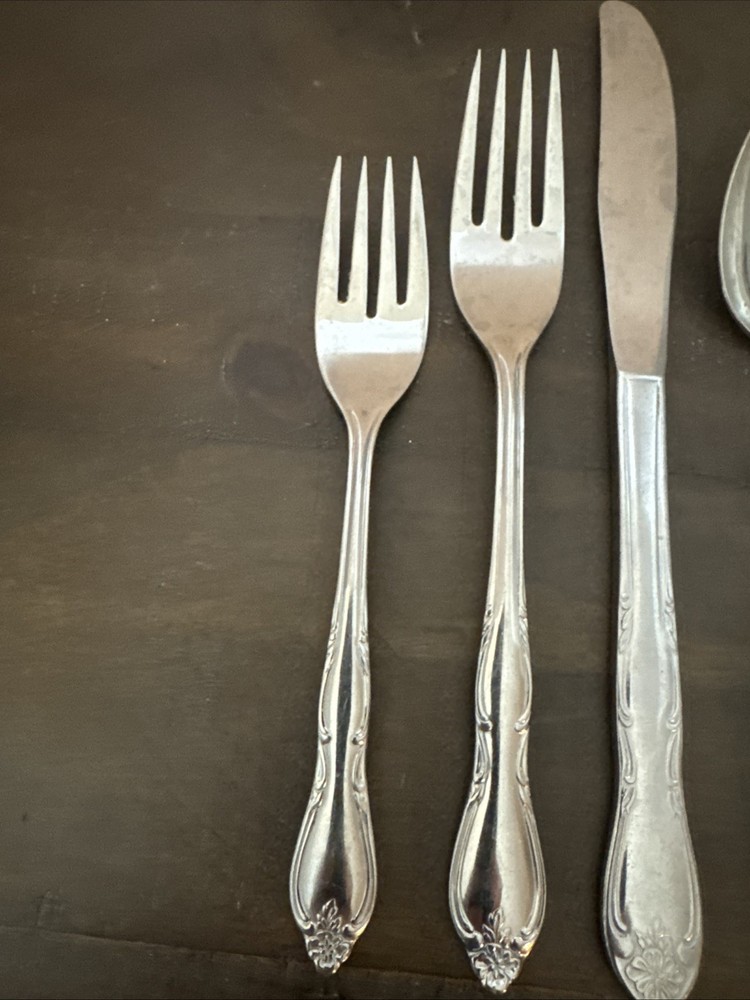 Wm Rogers Deluxe 5 Pc Place Setting Stainless Silverware Oneida Montclair