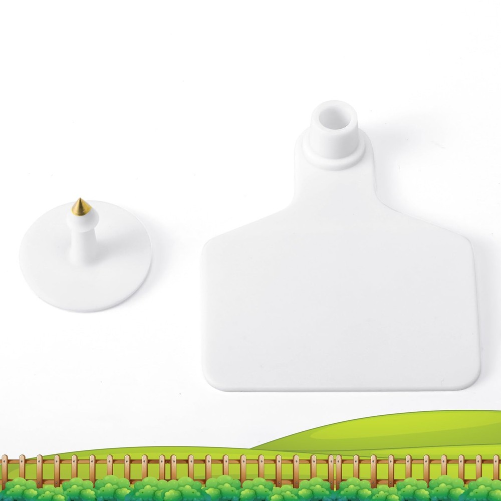 100 Blank Livestock Ear Tags for Cattle Identification - Durable Versatile