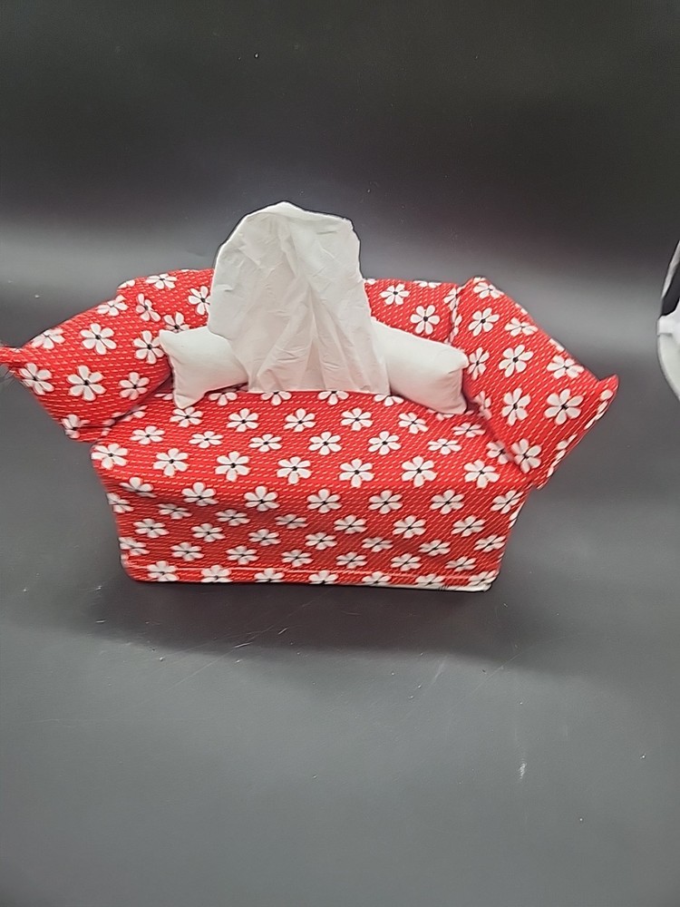 Tissue Box Cover Handmade couch With Pillows