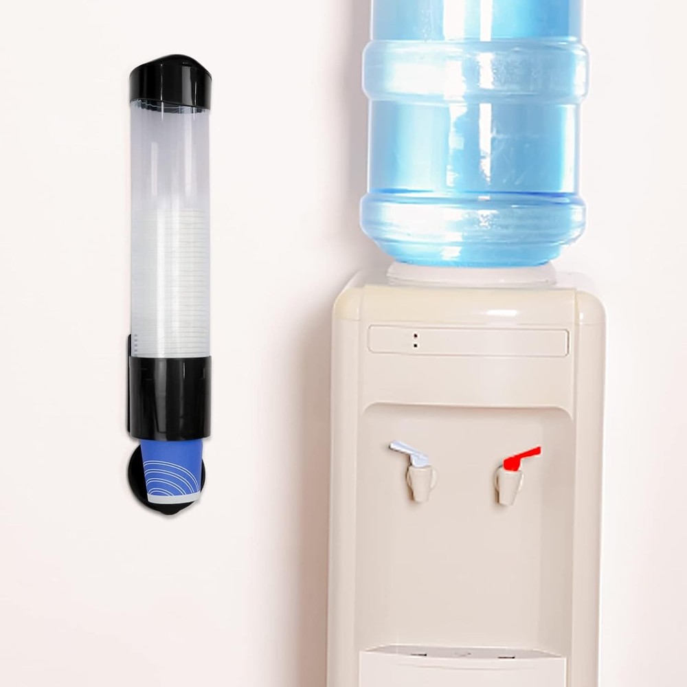 Cup Dispenser, Water Cooler Pull Type Cup Holder Fits 5oz - 7oz Cone or Flat