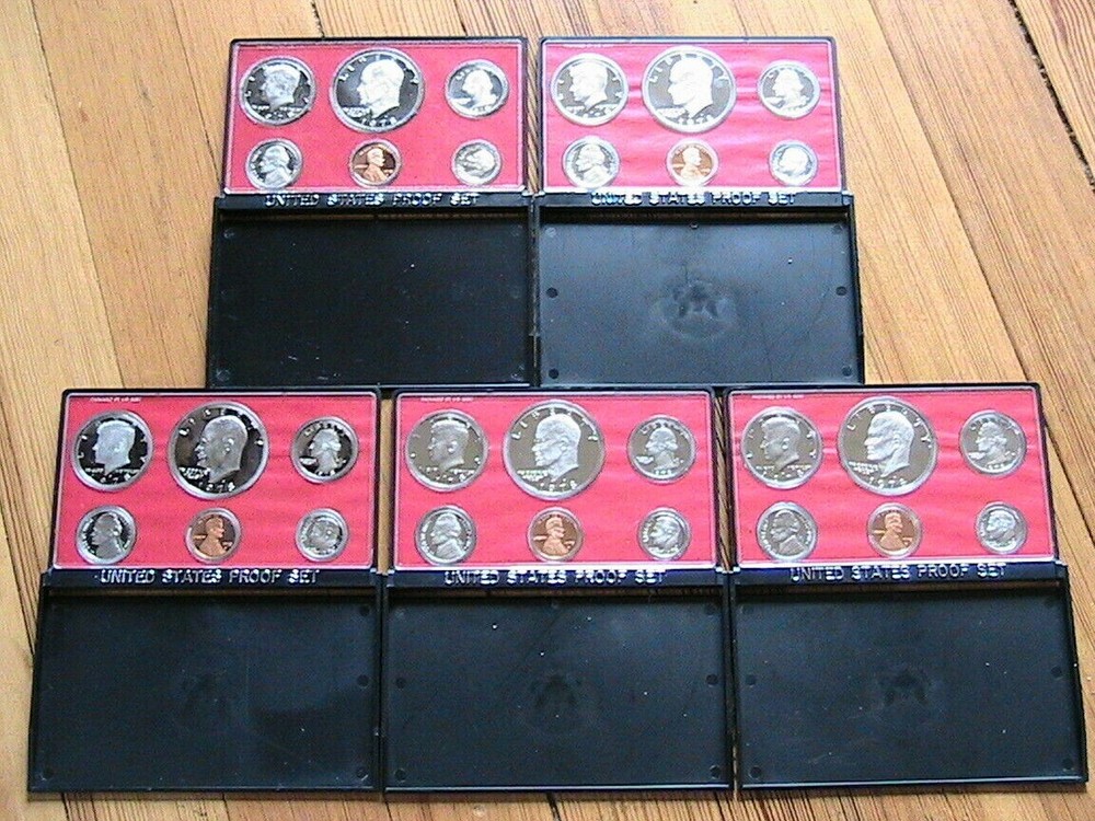 1978 PROOF SETS WITH THE ORIGINAL SHIPPING BOX 5 SETS