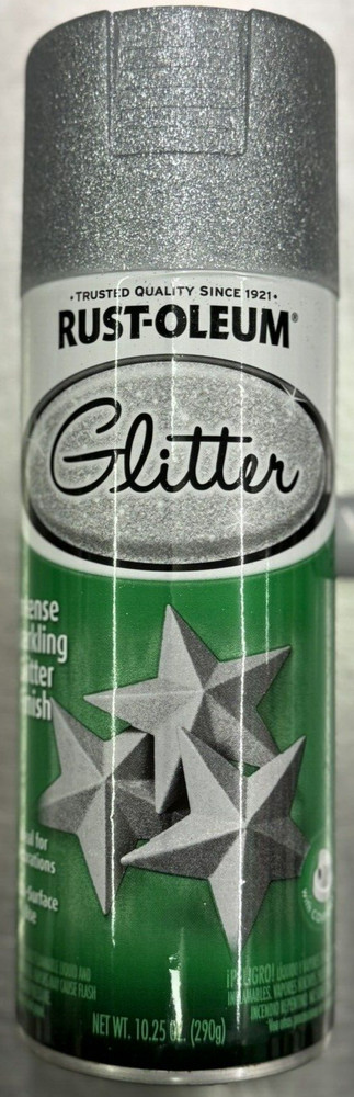 Rust-Oleum Silver Glitter Spray Paint - Multi-Surface - 10.25-ounce Can- Silver