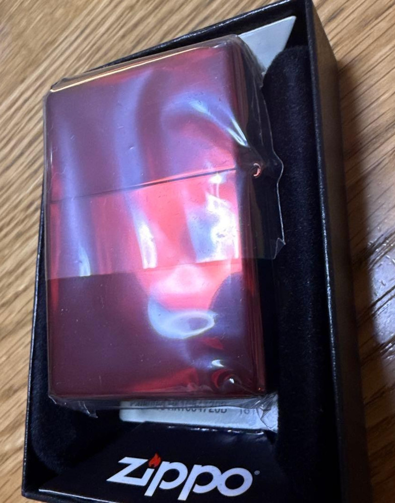 Zippo Lighter Dragon Tiger Japanese Pattern Red Gold Etching One Side Processing