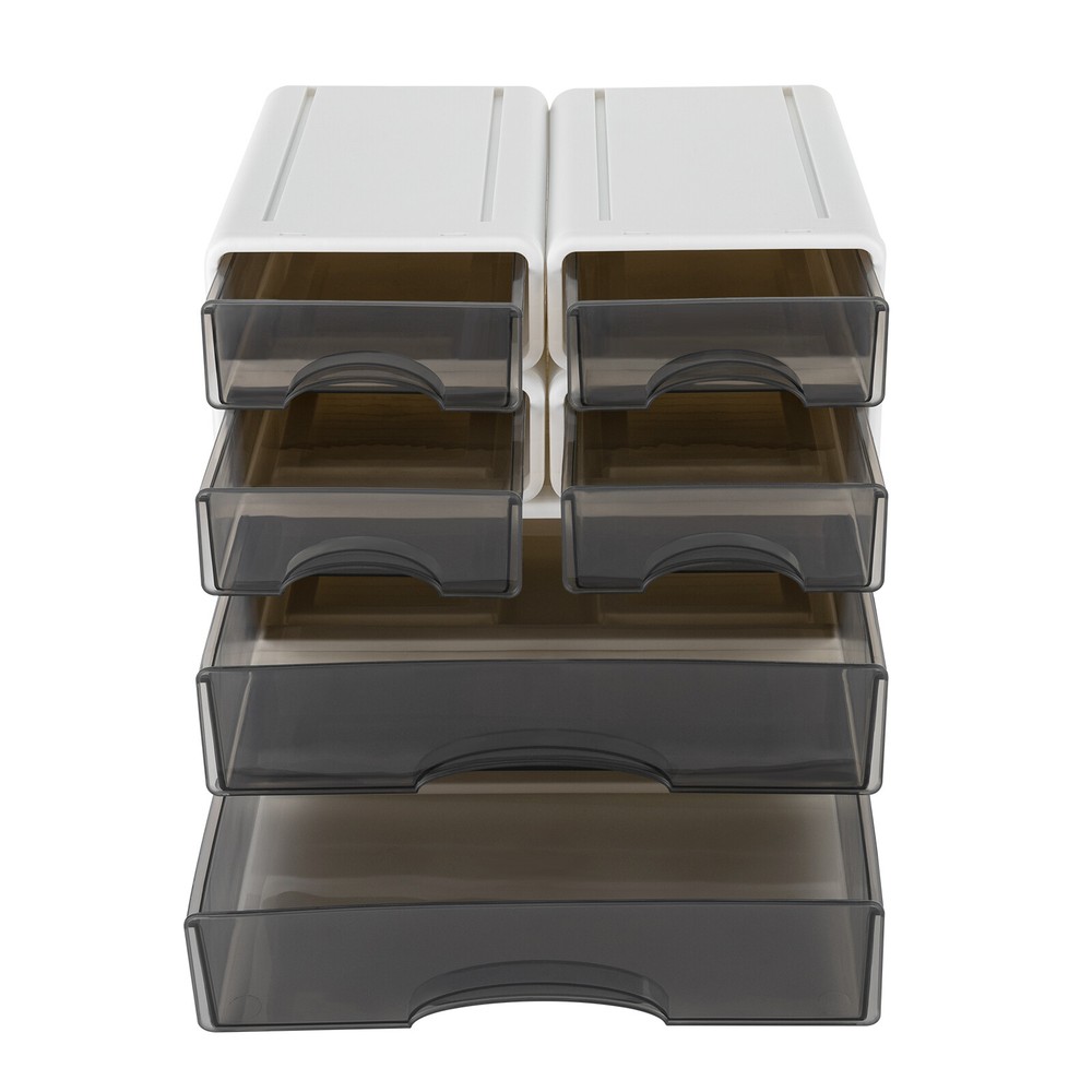 Stylish 6-Drawer Desktop Organizer - Modern Rectangular Storage Solution