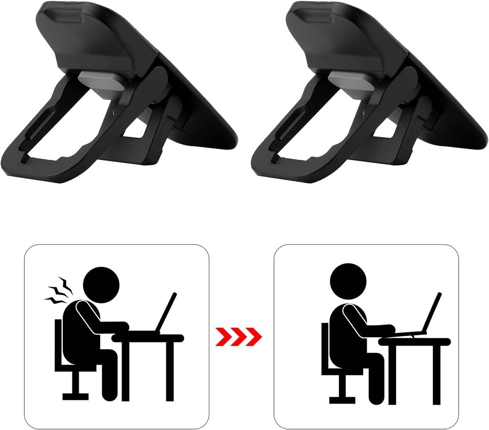 2pcs Flip Computer Keyboard Stand for Desktop, Mini Laptop Cooling Leg black