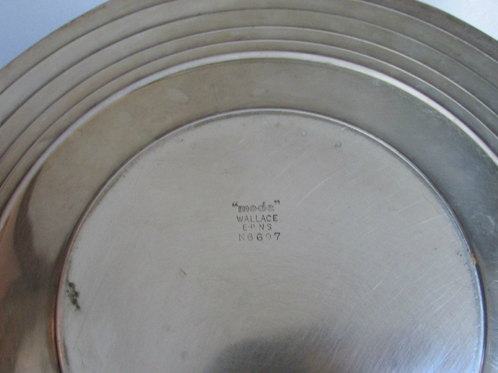 Plates Mode Wallace Trays Silver Plates Monogram Dish Platter Elegant Very OLD