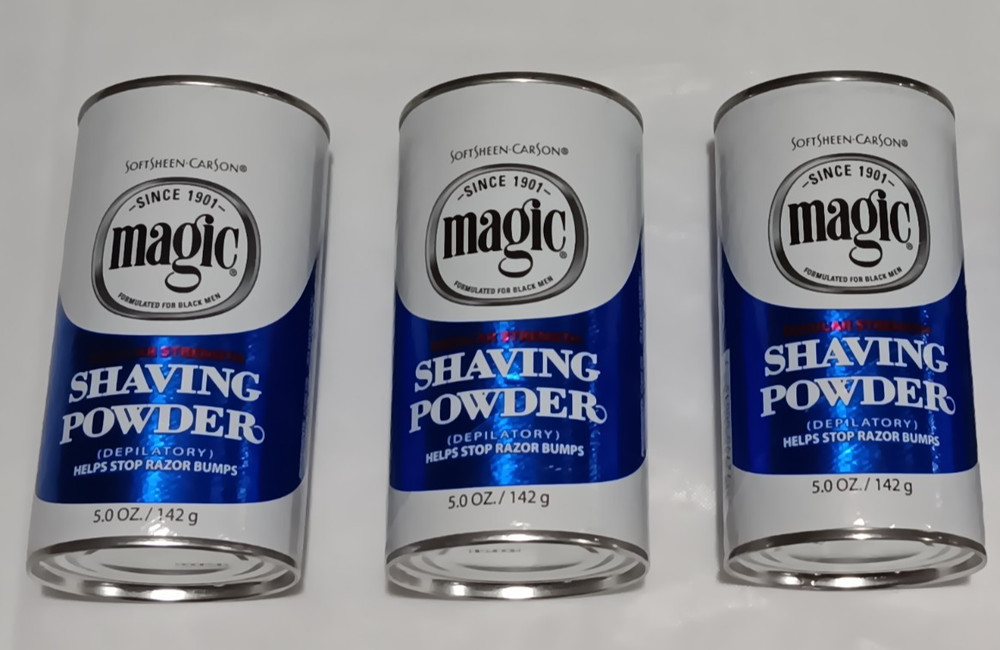 3 Pack SoftSheen-Carson Magic Shave Regular Strength Shaving Powder 5 oz