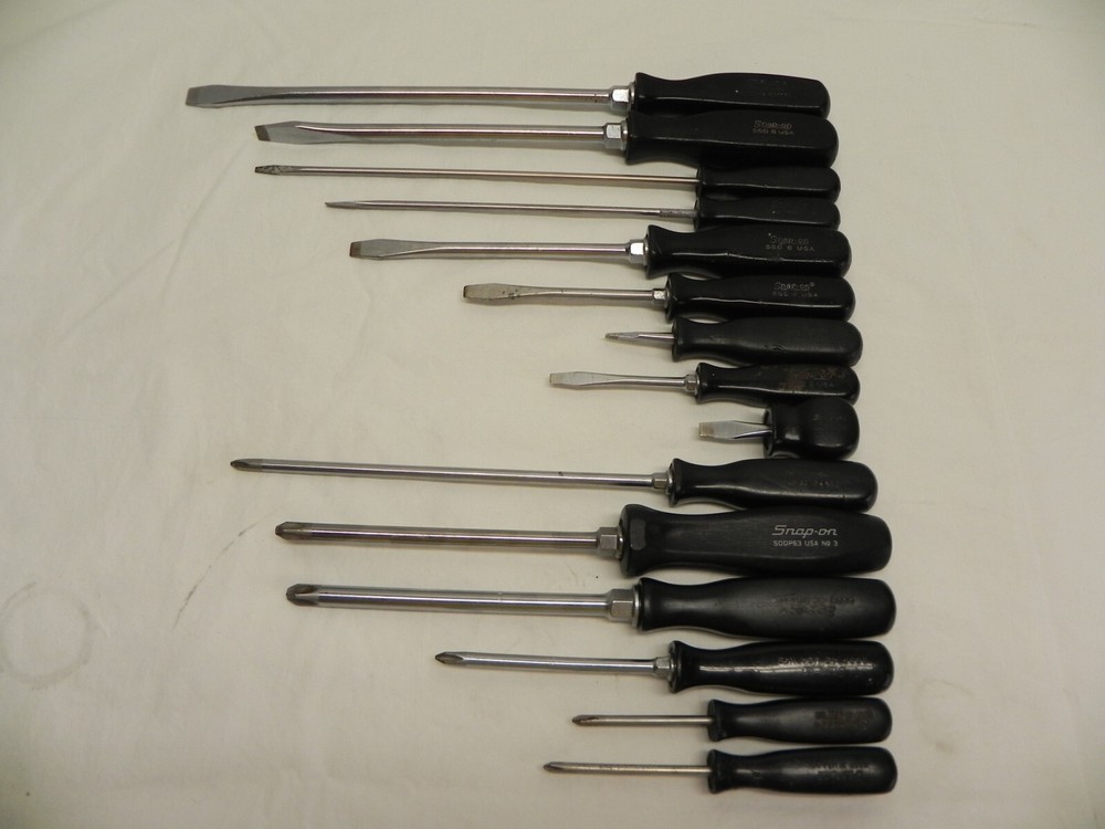 Snap-On 15 Piece Combination Black Hard Handle Screwdriver Set