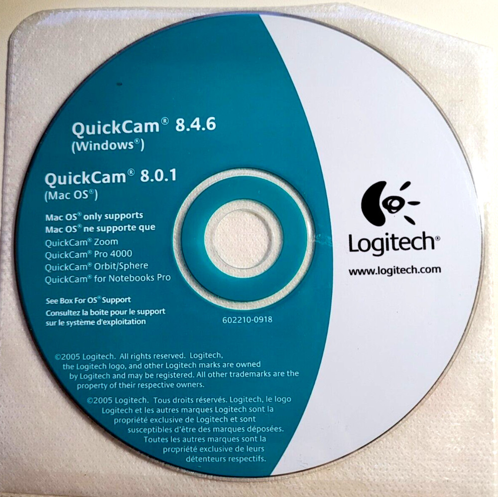 QuickCam 8.4.6  For Windows QuickCam 8.0.1 For Mac OS-CD-2005  Logitech-+ Book