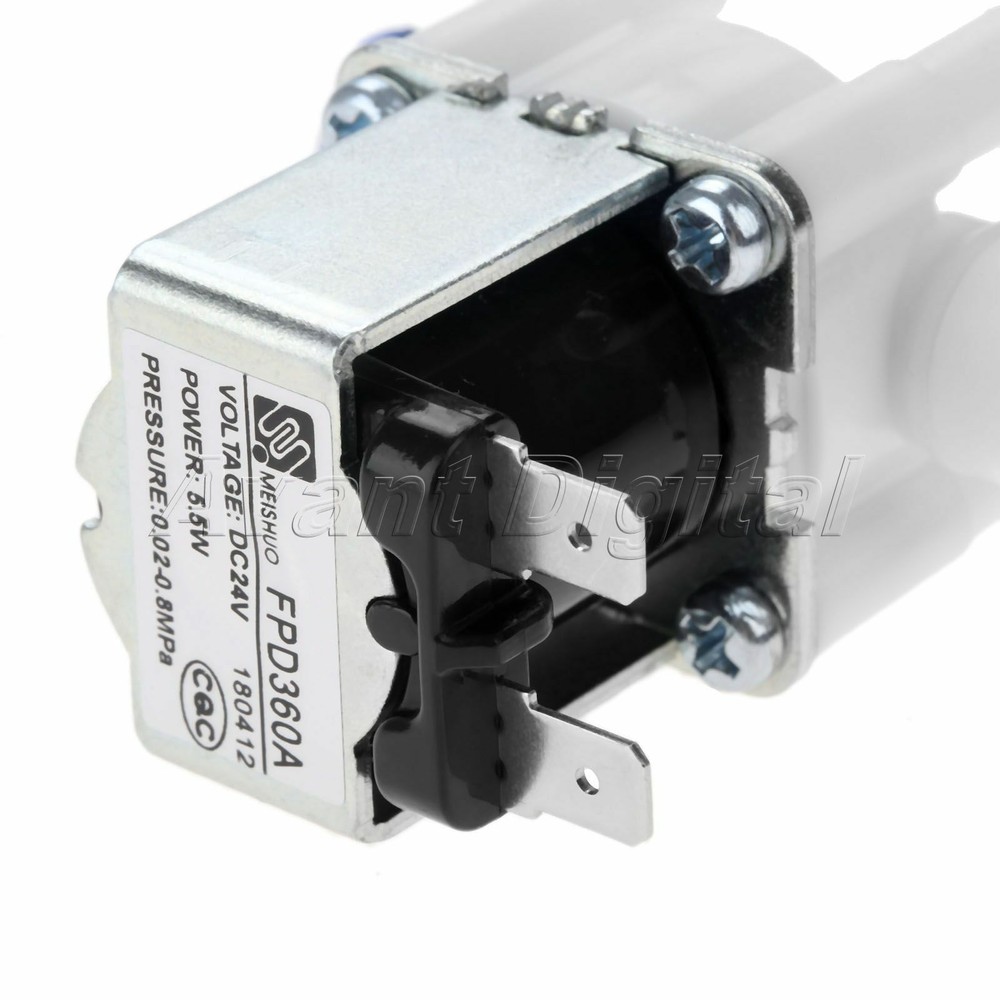 1/4" Hose 24V DC Electric RO Water System Flow Control Solenoid Valve Connection