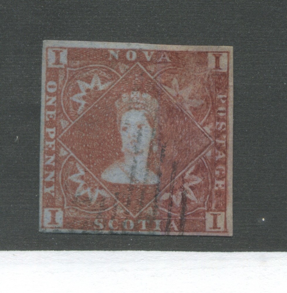 Nova Scotia 1851 1d used with nice 4 margins
