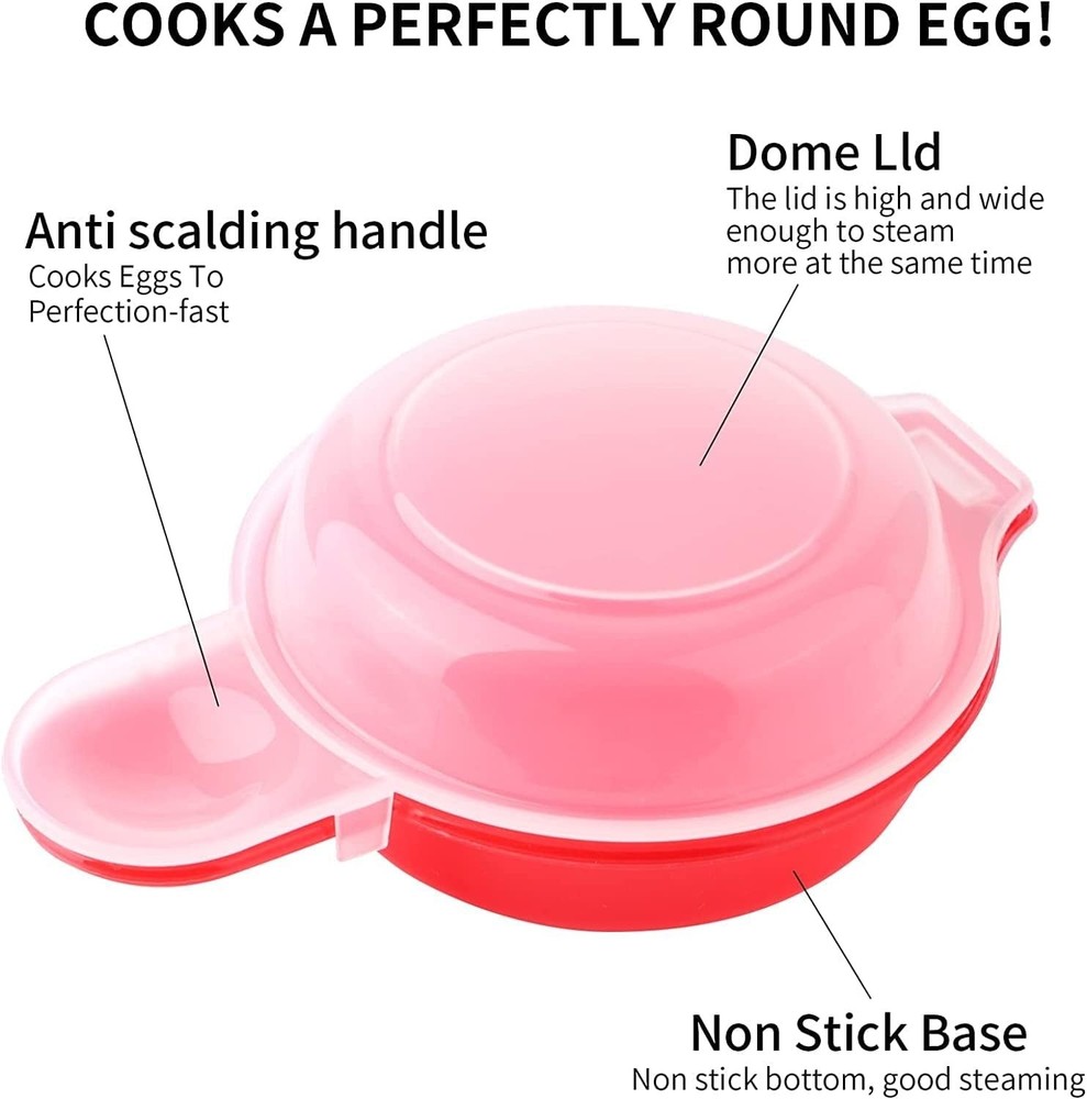 2-Piece Microwave Egg Cooker Non-Stick Fast Omelet Maker Kitchen Tool