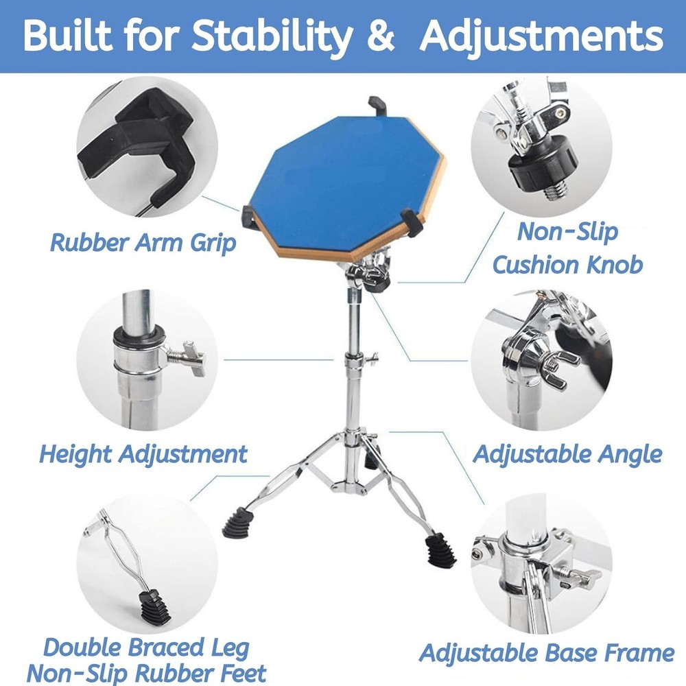 Portable Snare Drum Stand with Foldable Design - Stability & Convenience