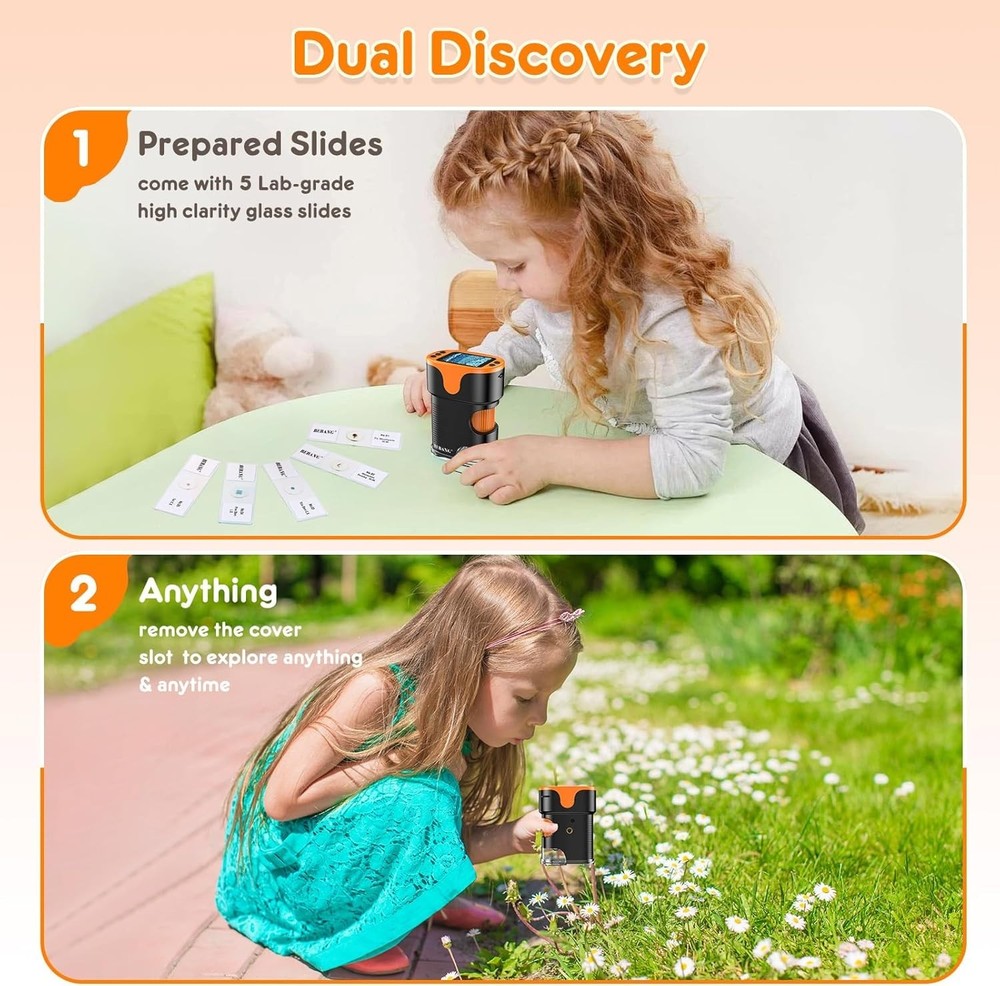 Handheld 4K Microscope for Kids - 1000X Magnification in a Compact Design