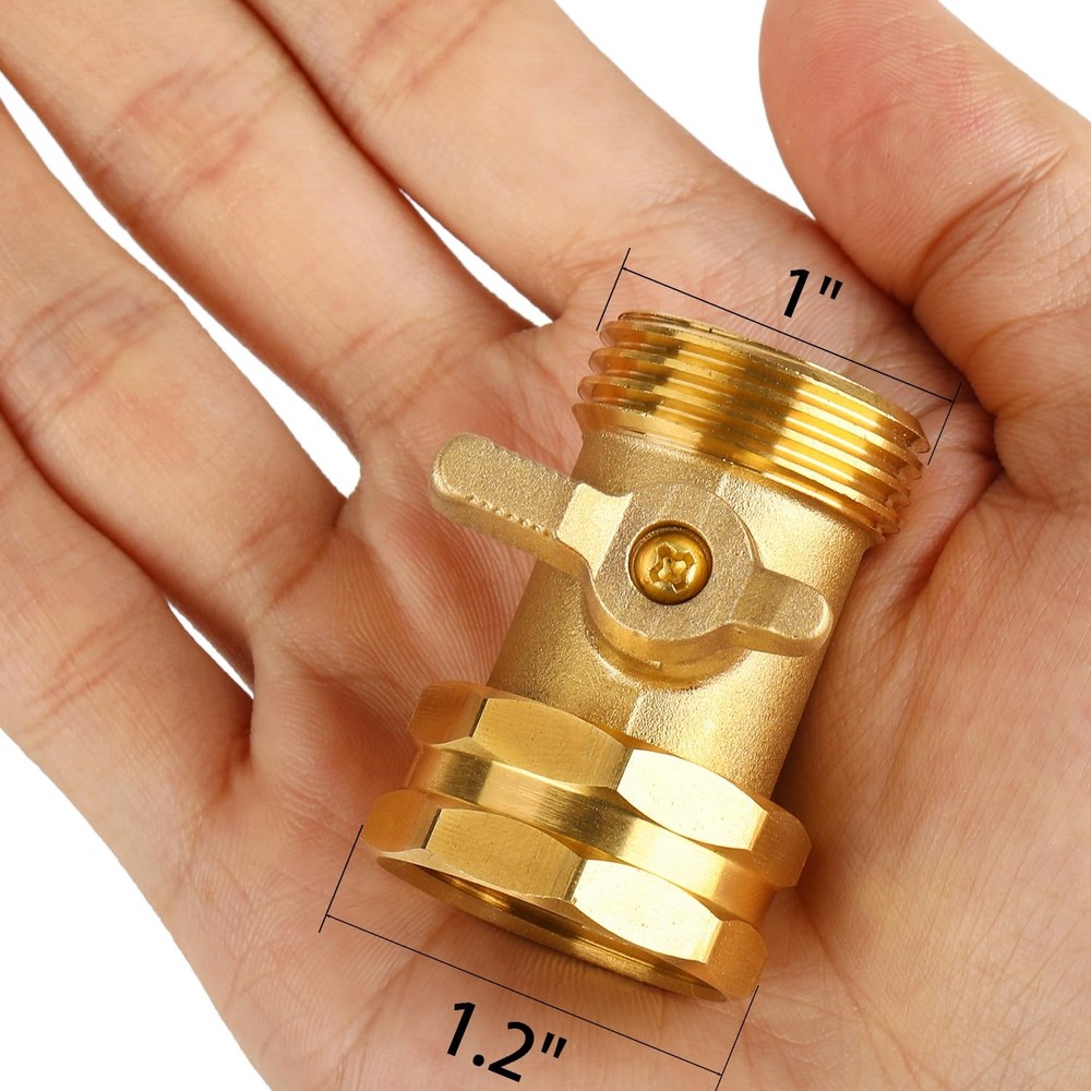 2 Pack Garden Hose Shut Off Valve - Extended Handle - 3/4" Heavy Duty Solid B...
