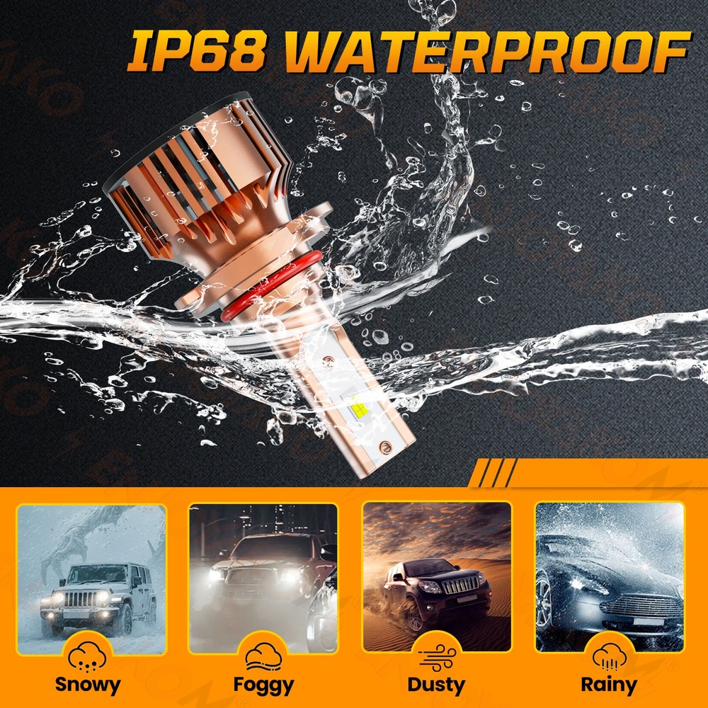 For Honda Accord 1990-2012 4Pcs CSP LED Headlight Bulb Kit High&Low Beam 6500K