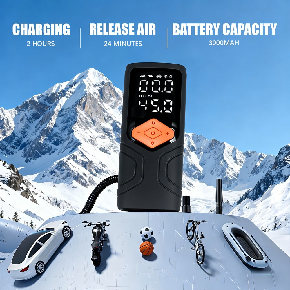 Air Compressor Portable Wireless Tire Inflatable Pump digital display screen