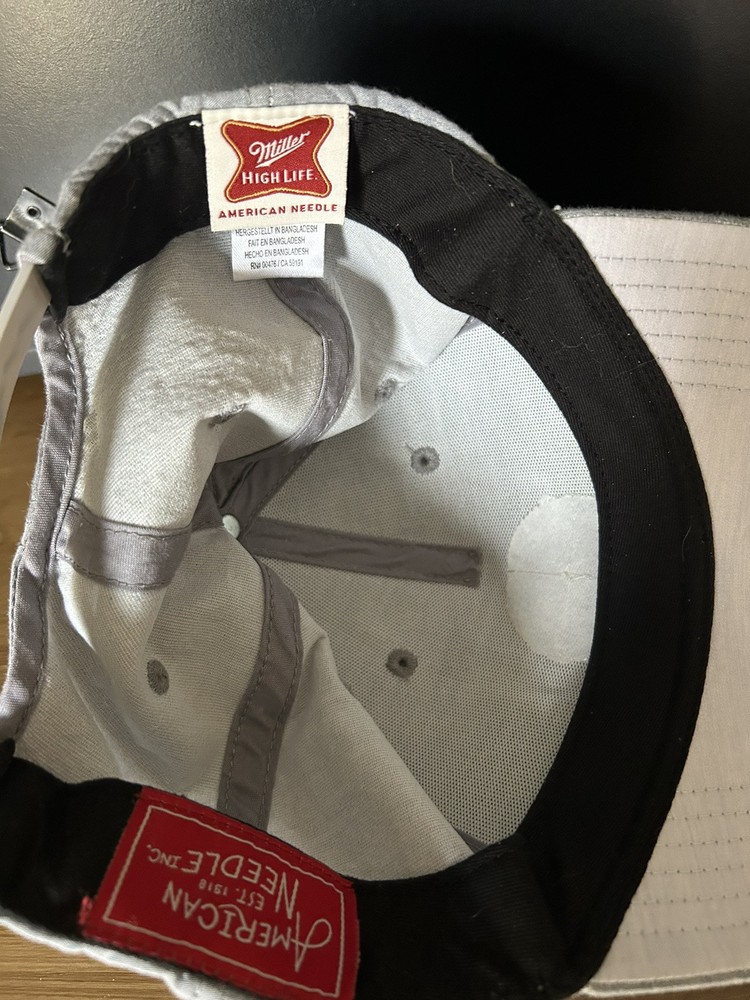 Miller High Life Beer Brand Patch Adjustable Hat Grey
