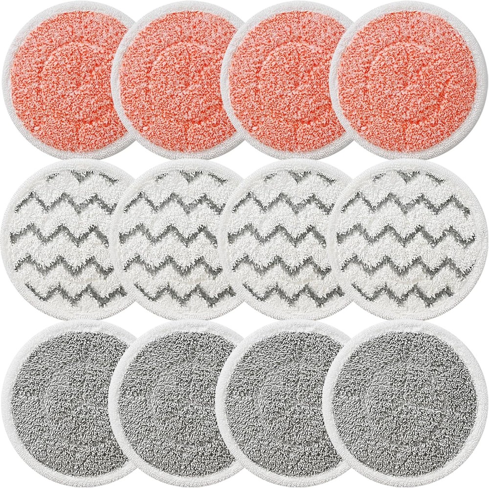 Rotating mop replacement pads, 12-pack.