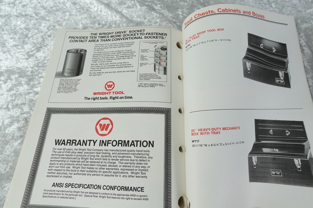 1992 Wright Tool Catalog 239 Pages Hand Tools