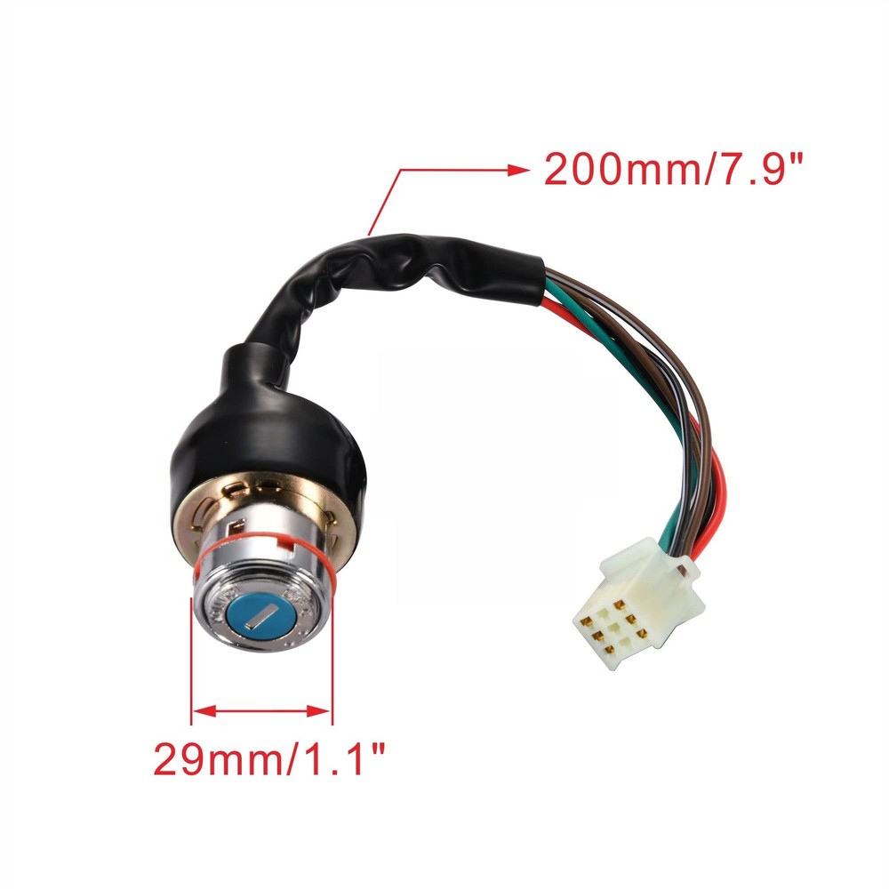6 Wire Ignition Key Switch On Off 2 Position Replacement for 50cc 70cc 90cc 1...