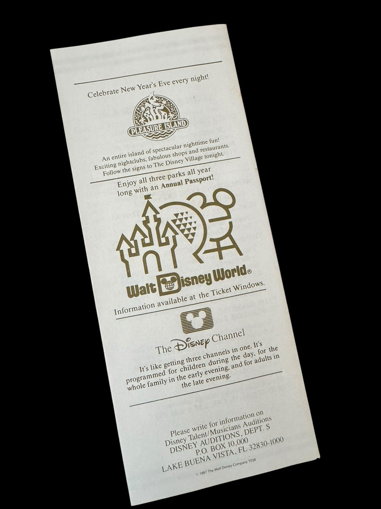 Disney Entertainment Show Schedule Program October 1990