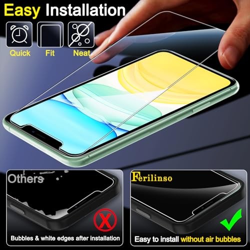 3 Pack Screen Protector for iPhone 11 with 3 Pack Tempered Glass Transparent