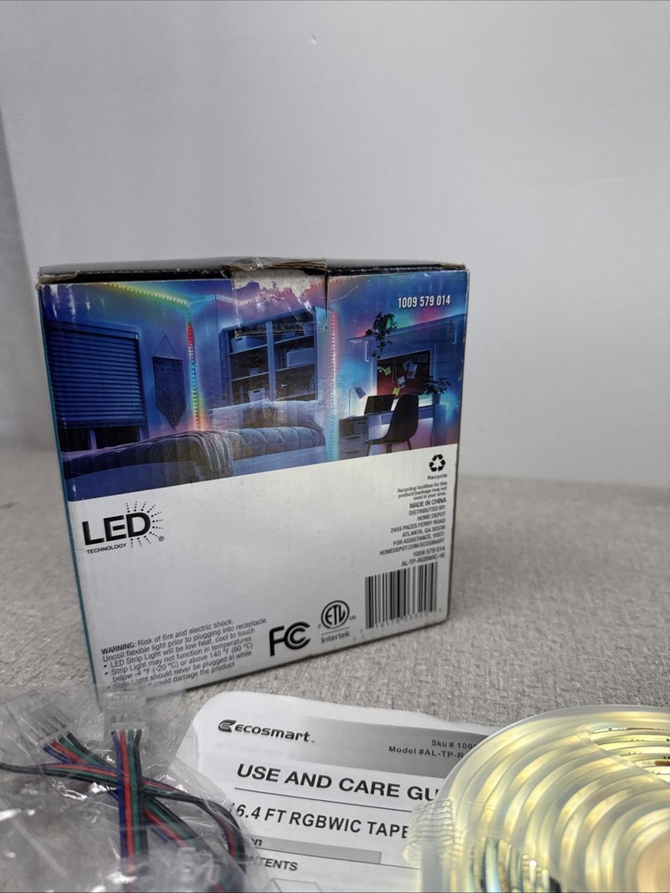 EcoSmart 16.4FT Color Changing Dimmable Linkable LED Strip Light w/ Remote