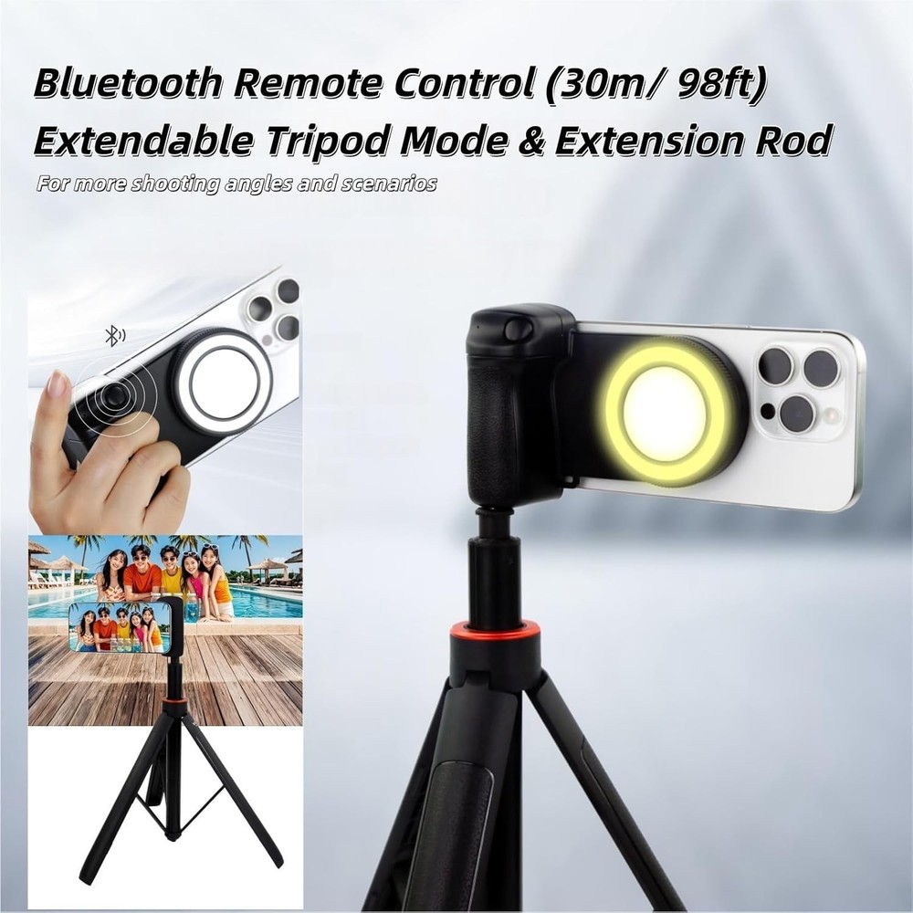 Magnetic Selfie Ring Light, Vlogging & Live Streaming Fill Light, Snap Grip w...