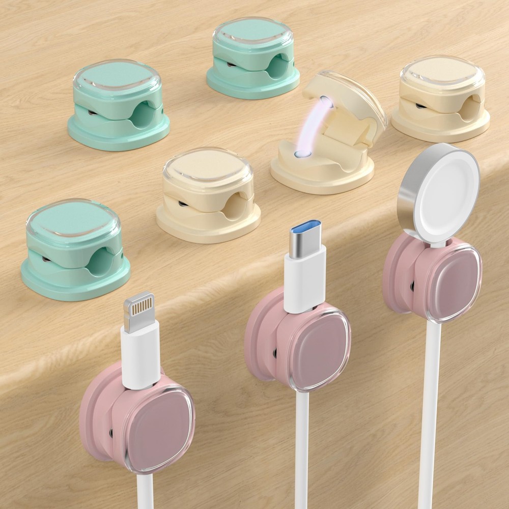 Magnetic Cable Clips, Adjustable Cord Holder Management, Adhesive Wire