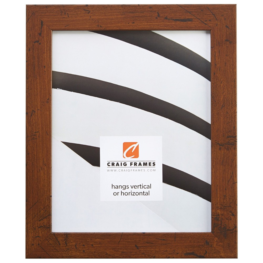 Craig Frames 1.25" Flat Distressed Rustic Brown Picture Frame