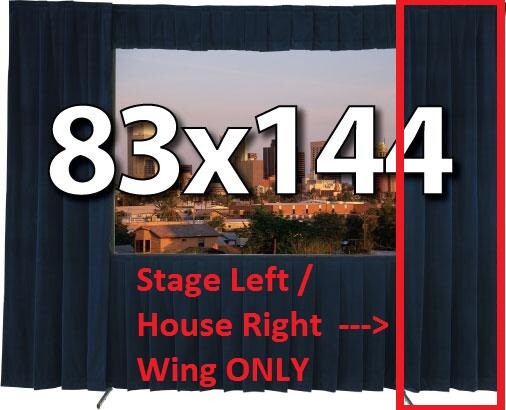DA-LITE 83 X 144 FAST FOLD ** BLACK STAGE LEFT WING DRAPE ONLY **