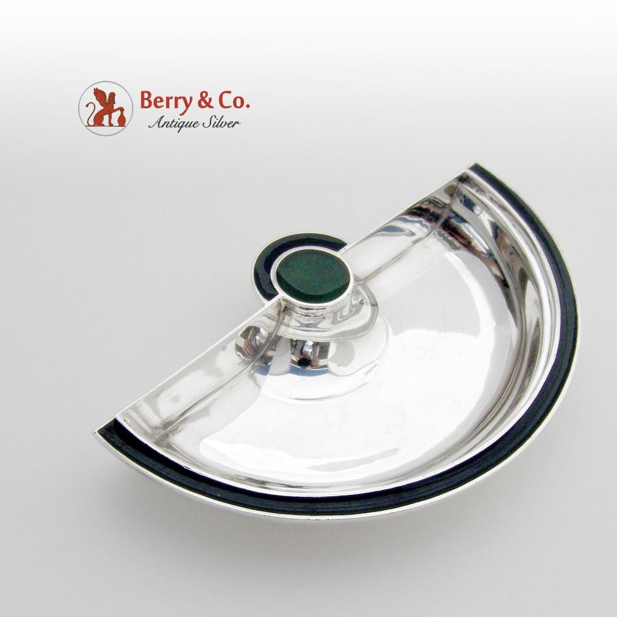 Ravissant Half Circle Serving Bowl Sterling Silver Enamel 2000 India
