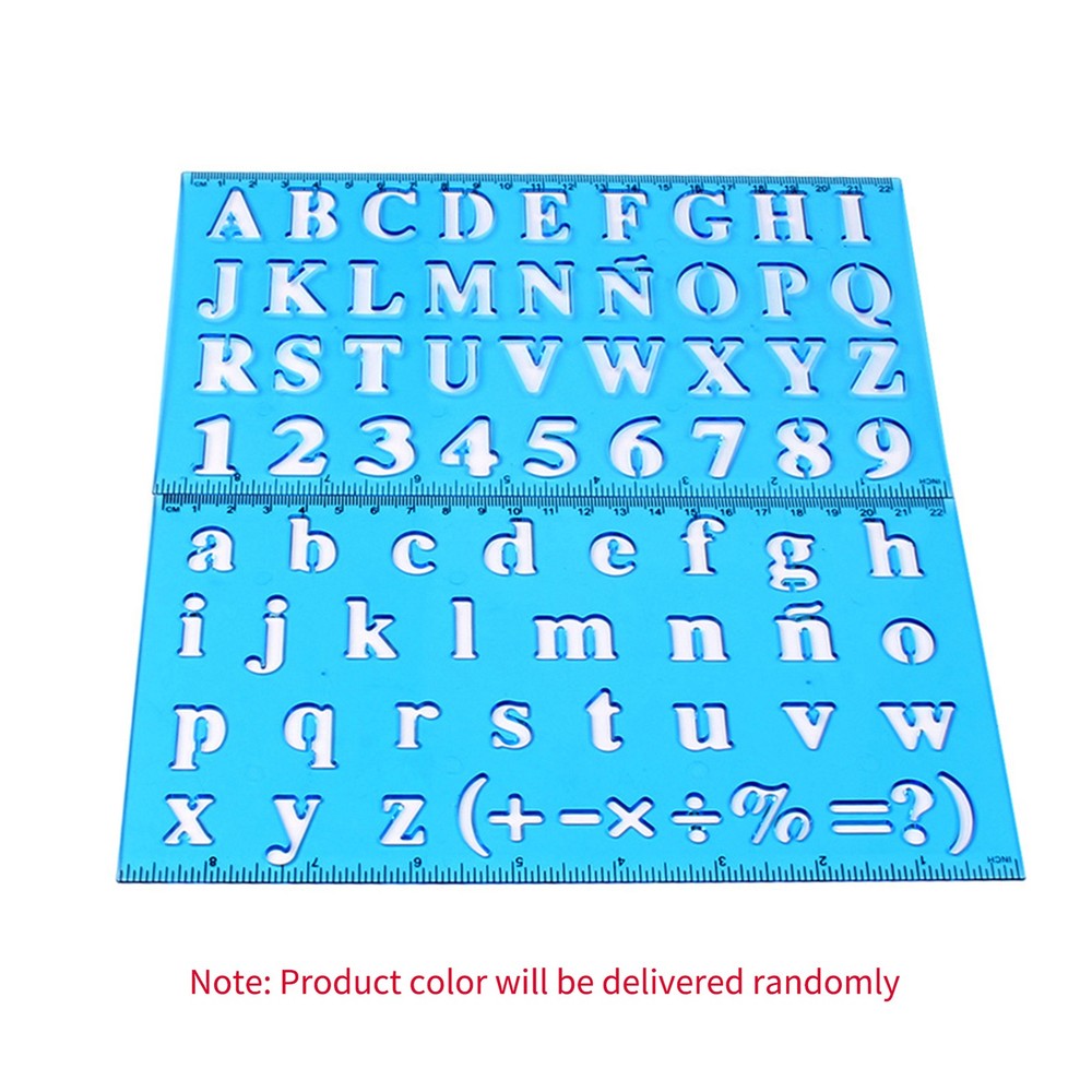 Plastic Drawing Ruler Alphabet & Number Hollow Template Stencil Learning TSWL