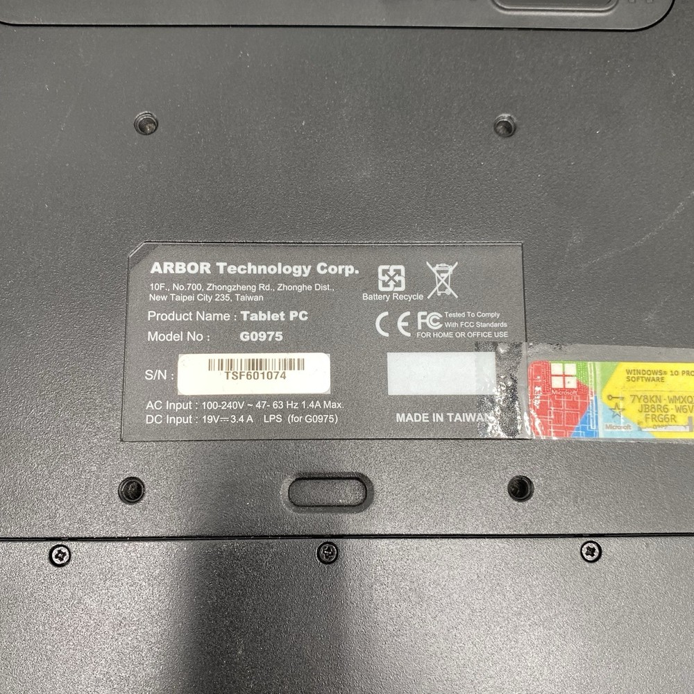 ARBOR Gladius G0975 Rugged Tablet PC TESTED - WITH AC ADAPTER