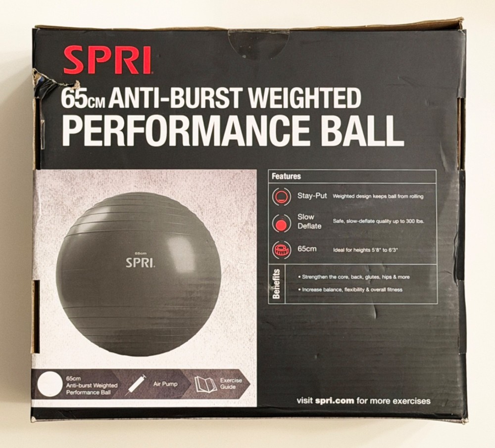 SPRI - Performance Ball - 65cm Anti-Burst Weighted Exercise / Workout Ball