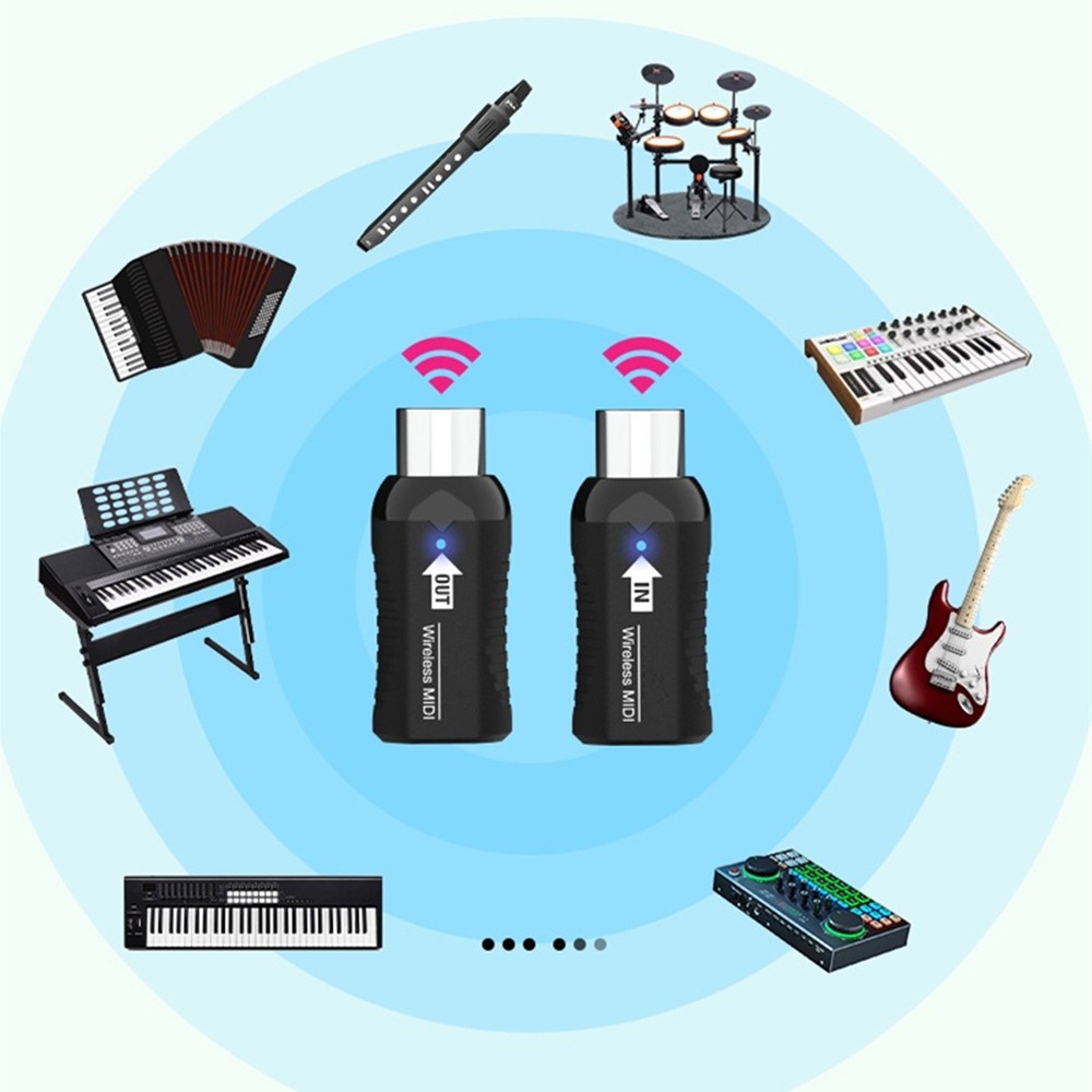 Midi Wireless Guitar Receiver Transmitter For Digital Piano Keyboard Replacement