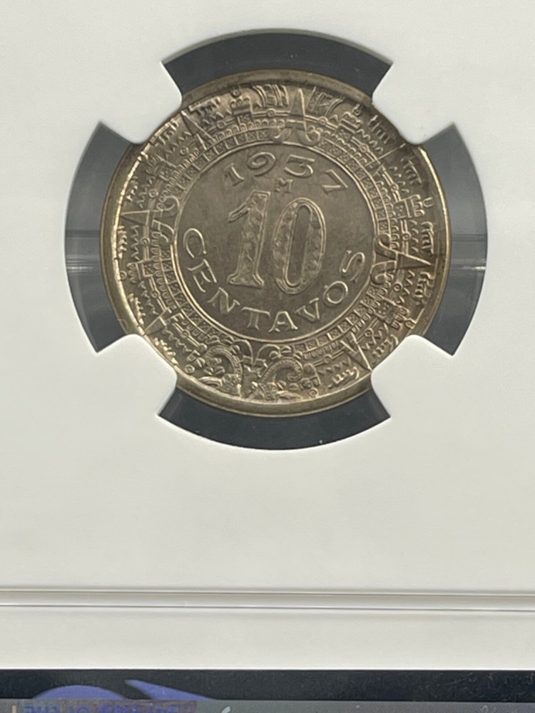 1937M Mexico 10 Centavos NGC MS64