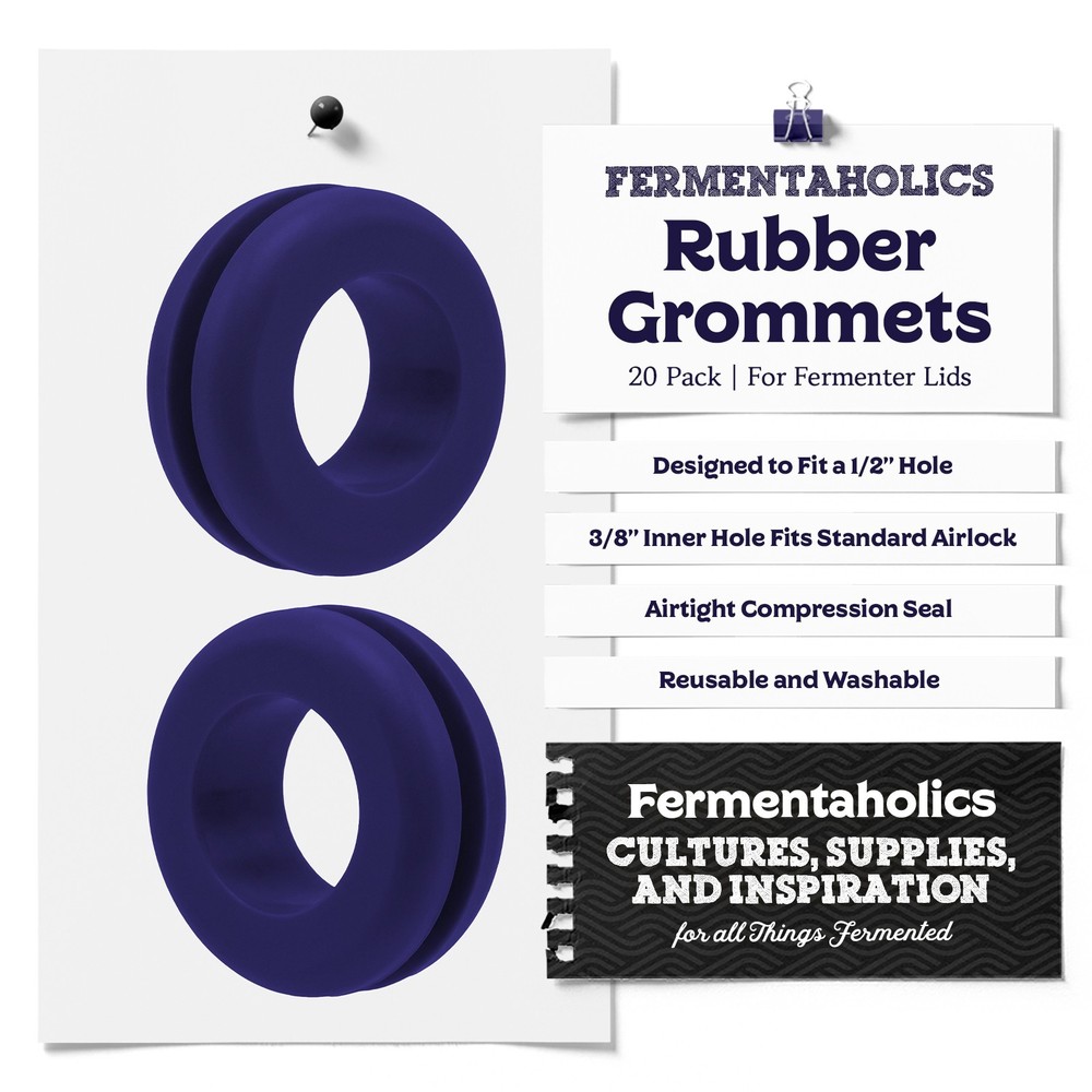 Fermentaholics Navy Blue Airlock Fermentation Replacement Grommets - 20 pack