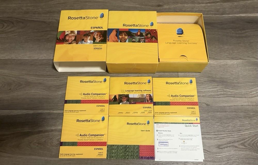 ROSETTA STONE ESPANOL Level 1, 2 & 3 Spanish Interactive Software CD's Version 3
