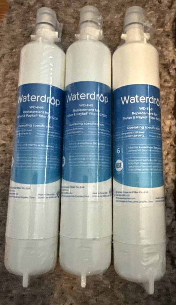 Waterdrop 847200 Water Filter Replacement for Fisher & Paykel Water Filter (3)