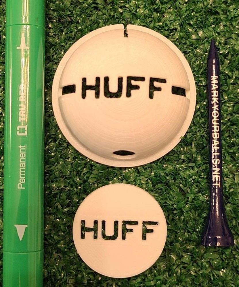 Personalized Golf Ball Stencil - Custom Initials between Alignment lines.