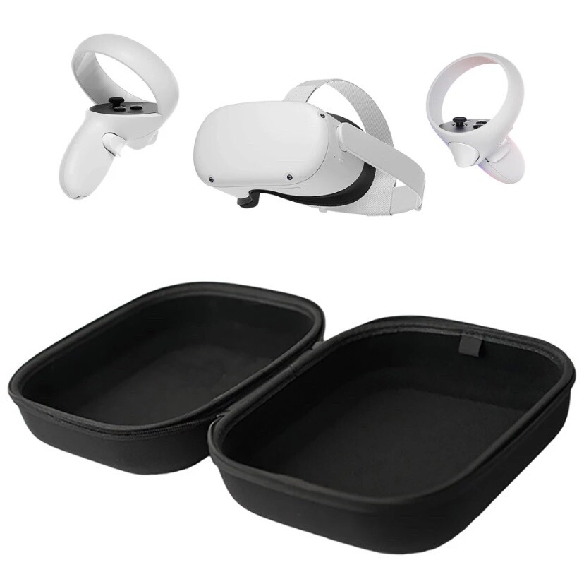 leather hard carrying case for oculus quest/quest 2vr gaming headset