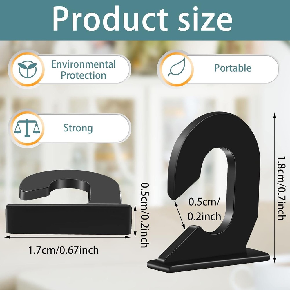 100 Pieces Scroll Hooks Home Decor Wall Poster Black