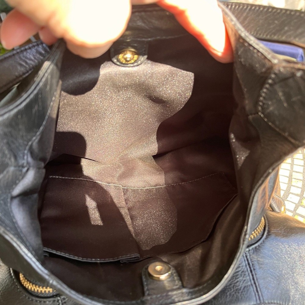 Coach Campbell Black Leather Hobo Shoulder Bag EUC