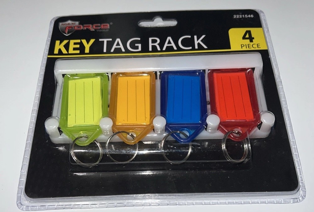 Max Force Tools Key Tag Rack 4 Piece New In Box Sealed