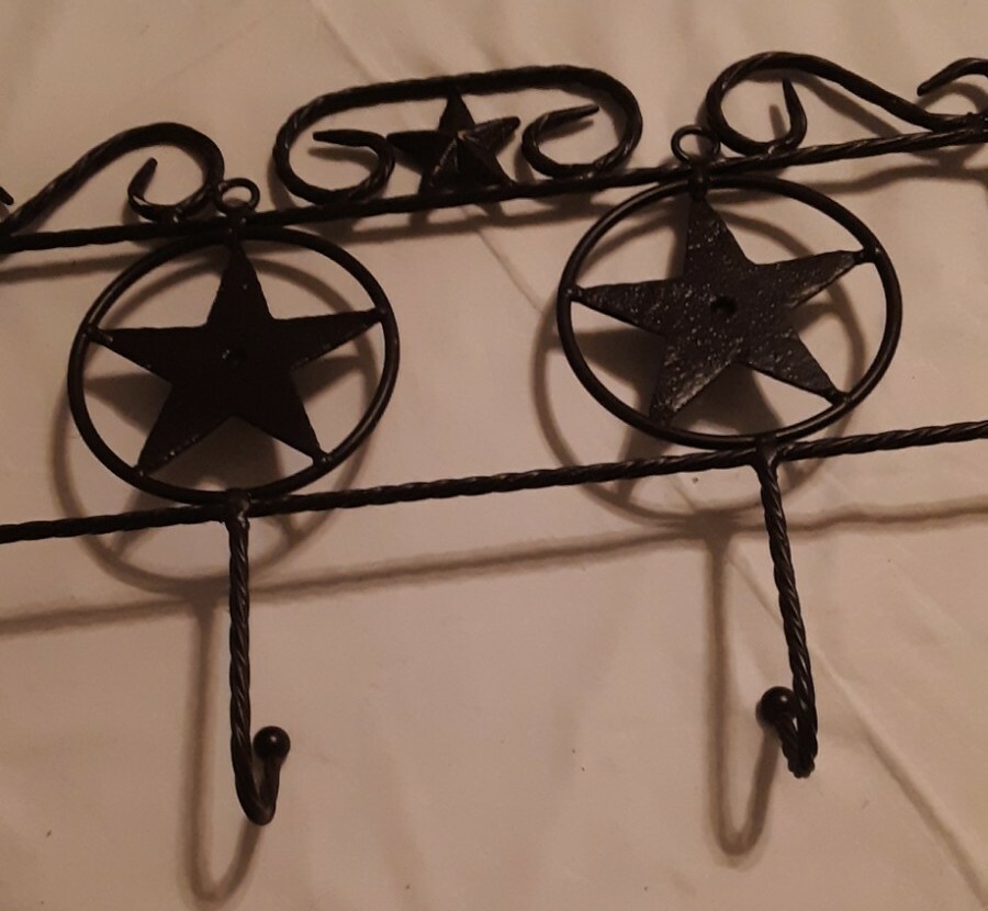 Cast Iron Texas Star 2 Hook Bracket